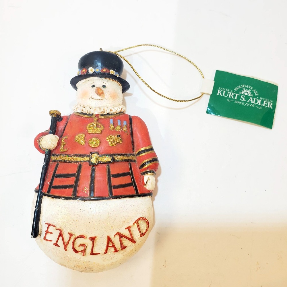 Kurt S Adler England Snowman Christmas Ornament Beefeater British Guard Resin